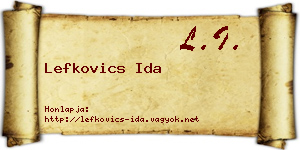 Lefkovics Ida névjegykártya